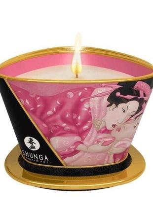 Свічка Shunga Massage Massage - пелюстки троянд (170 мл) з афр...