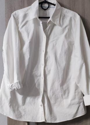 Рубашка белая, женская рубашка, плотный коттон