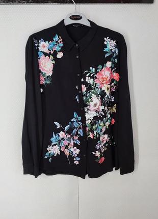 Летняя классная фирменная рубашка блуза в цветочек