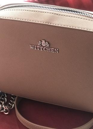 Witthen кожанная женская сумка+ подарок мех