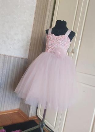 Платье на выпускной розовое, праздничное