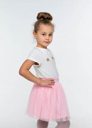 Многоярусная розовая фатиновая детская юбка, юбка с фатином