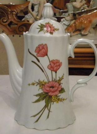 Красивый чайник цветы wunsiedel фарфор бавария германия новый