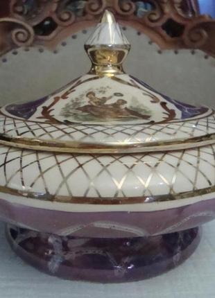 Антикварная ваза - бонбоньерка шкатулка фарфор германия