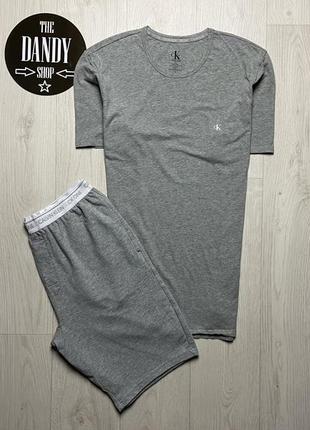 Чоловічий комплект футболка + шорти calvin klein, розмір м-l