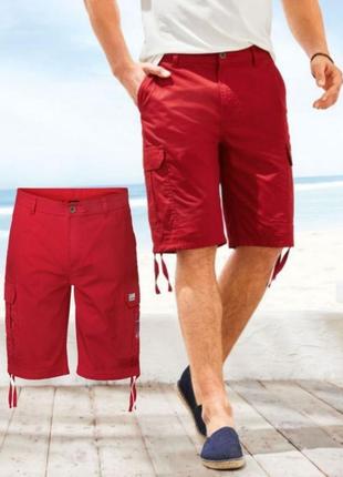 Мужские красные шорты с карманами размер 50 livergy германия