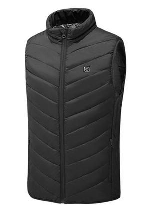 Жилетка з підігрівом від повербанку USB Lesko M01-9 Black 3XL ...