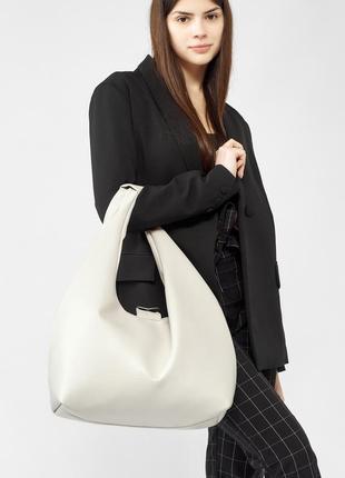 Женская сумка через плечо sambag hobo l - серый шёлк