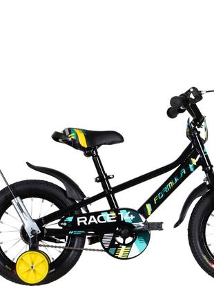 Велосипед 14" Formula RACE 2022 (черный с желтым), 8"