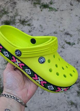 -женские тапочки croc$ лайм кроксы шлёпки сланцы жолтые (разме...