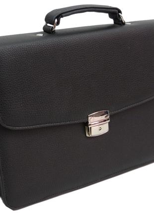 Небольшой мужской портфель из эко кожи Exclusive 722700 Черный