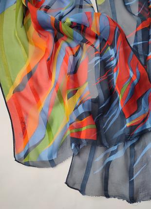 Шелковый-шифоновый шарф платок палантин Christian Fischbacher.