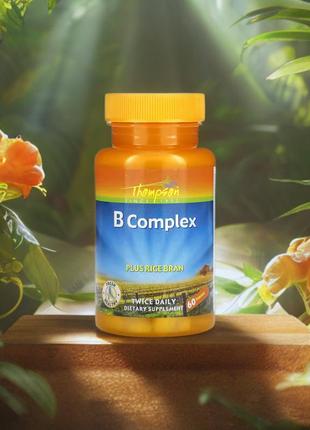 Thompson, комплекс витаминов группы b с рисовыми отрубями, 60 ...