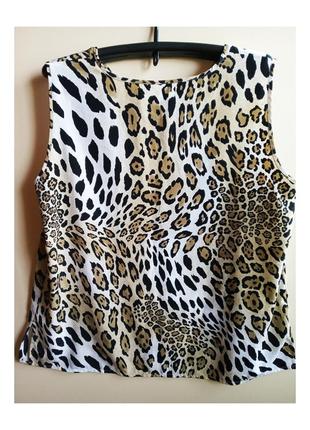 Очень красивая женская леопардовая блузка майка безрукавка, по...