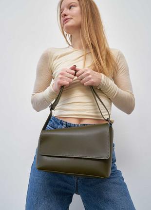 Жіноча сумка хакі сумка через плече асиметрична сумка клатч