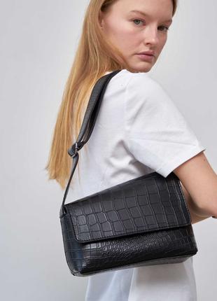Женская сумка черная сумка через плечо асимметричная сумка клатч