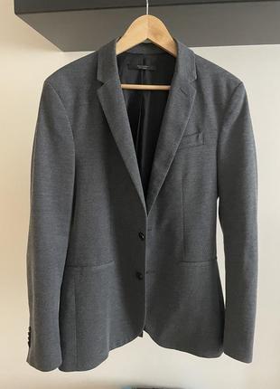 Мужской серый классический пиджак zara