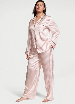 Сатиновая пижама victoria's secret в розовую полоску подарок