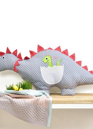 Подушка игрушка динозавр тm papaella 43*95 см