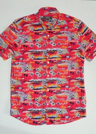 Рубашка  гавайская primark aloha maui cotton india гавайка (l)