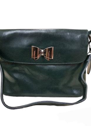 Жіноча сумочка зелена з натуральної шкіри GRN2085
