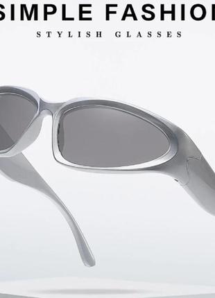 Спортивні срібні окуляри у2к