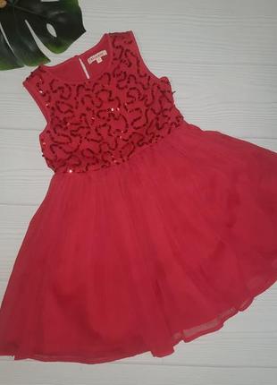 Нарядное красное платье на 6 лет