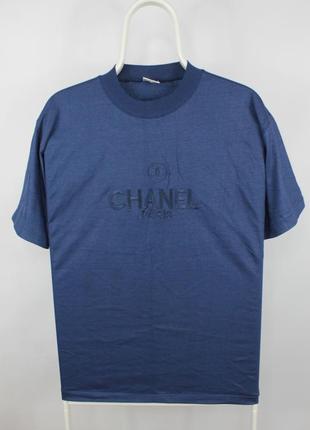 Стильова вінтажна футболка chanel bootleg embroidery logo t-shirt