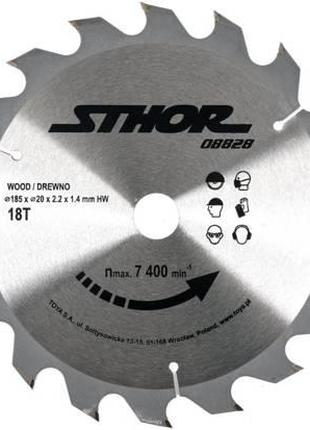 Диск пильный по дереву Ø-185/20х2,2мм 18 зубов Польша STHOR-08828