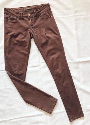 Штани брюки жіночі коричневі завужені низька посадка L M