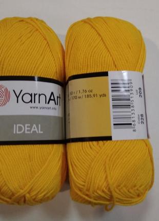 Пряжа Идеал (Ideal) Yarn Art цвет 228 желтый