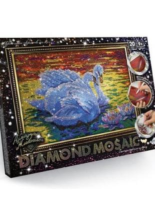 Алмазная живопись "DIAMOND MOSAIC", "Лебедь"