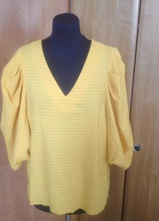 Блуза горчичного цвета желтая от f&amp;f размер 40