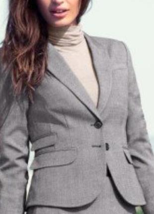 Піджак сірий нарядний на гудзику жіночий 44 розмір жакет