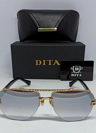 Dita очки капли мужские солнцезащитные серые зеркальные в золо...