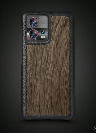 Кожаная накладка Stenk WoodBacker для Motorola Edge 30 Fusion ...