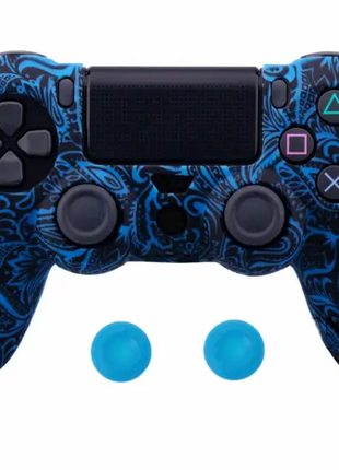 Чехол накладка силиконовый для геймпада PS4 Dualshock 4 Синий