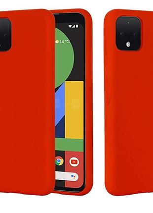 Силиконовый чехол с микрофиброй для Google Pixel 4 XL красный ...