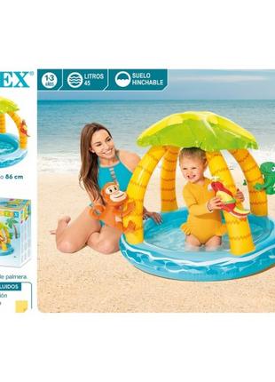 Детский надувной бассейн для детей с навесом 102x86см Intex 58...