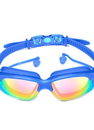 Очки для плавания с берушами, защита от УФ Anti-Fog, KH76-A, с...