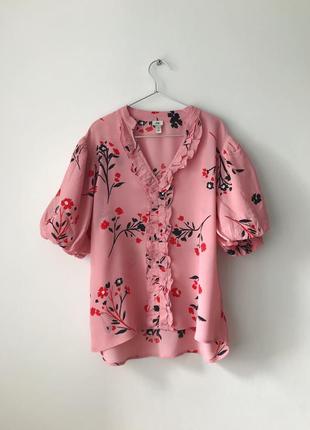 Блузка с пышными рукавами asos river island розовая блуза с об...