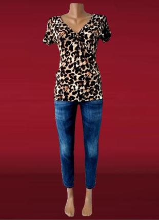 Стильная футболка debenhams с леопардовым принтом. размер uk14...