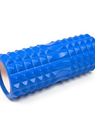 Масажний валик (рол) для йоги фітнесу SNS 33х12см синій YY4-33-С