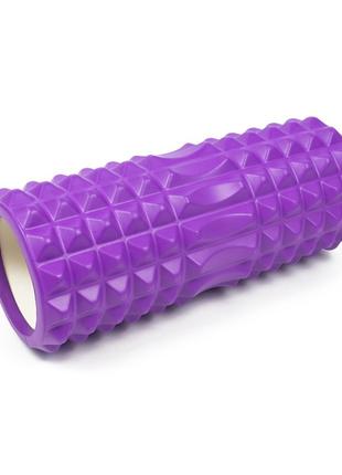Масажний валик (рол) для йоги фітнесу SNS 33х12см фіолетовий Y...