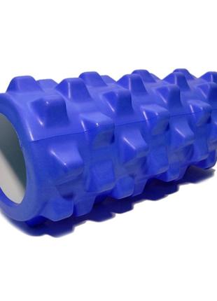 Масажний валик (рол) для йоги фітнесу SNS 33х12 см синій YY4-33-С
