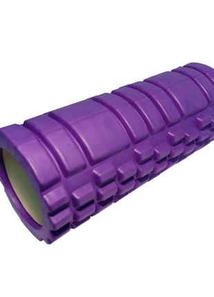 Масажний валик (рол) для йоги фітнесу SNS 33х14см фіолетовий J...