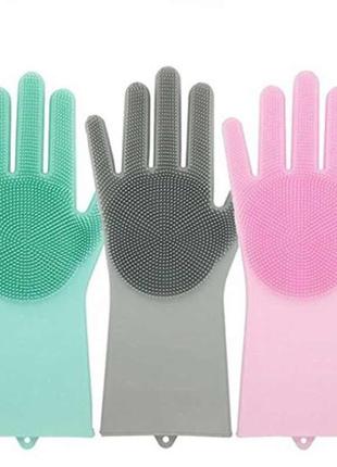 Очаровательные силиконовые перчатки для мытья посуды