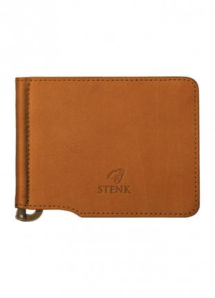 Кожаный зажим для денег Stenk Moneyclip Camel