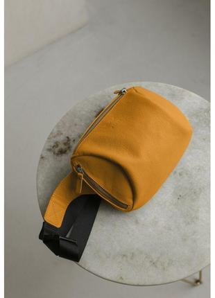 Кожаная поясная сумка Easy темно-желтая флотар GG