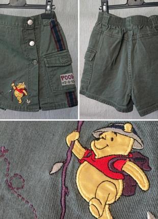 Джинсовые винтажные эксклюзивные шорты юбка disney pooh